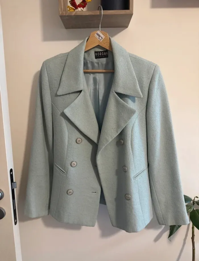 Blazer vintage bleu ciel Morgane - photo numéro 2