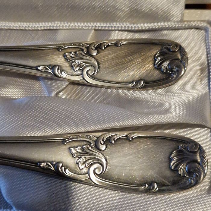 Couverts en Métal Argenté dans leur Coffet d'origine, Neufs jamais utilisés - photo numéro 7