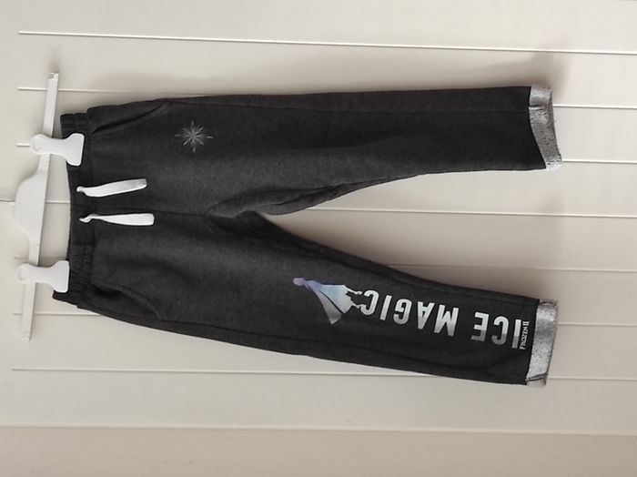 Bas de jogging fille 6 ans – molleton doublé – Reine des Neiges gris - photo numéro 2