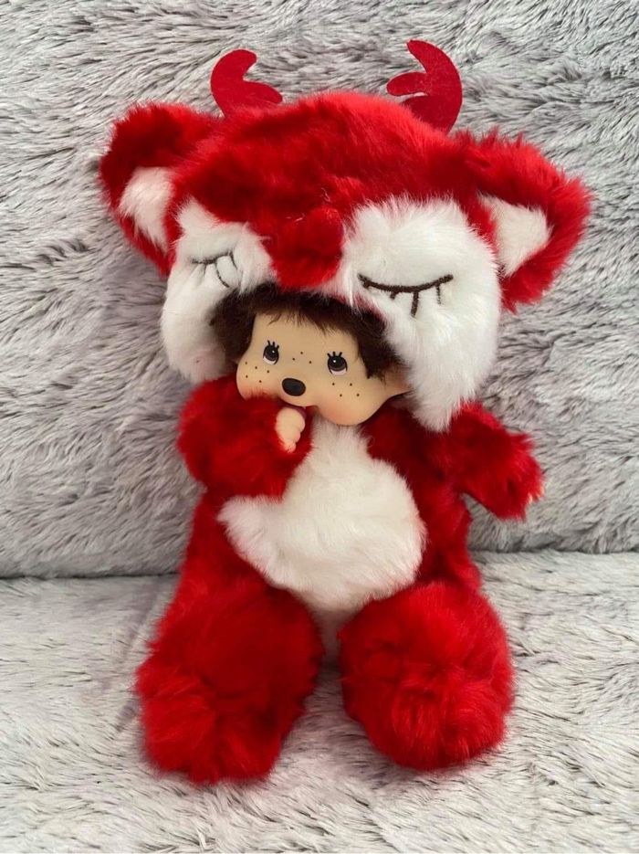 Peluche Collection Style Monchichi Élan Rouge - photo numéro 2