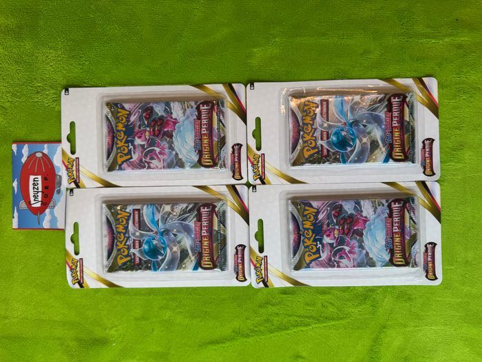 Lot de 4 Blisters Boosters Pokémon Origine Perdue Neuf et Scellé