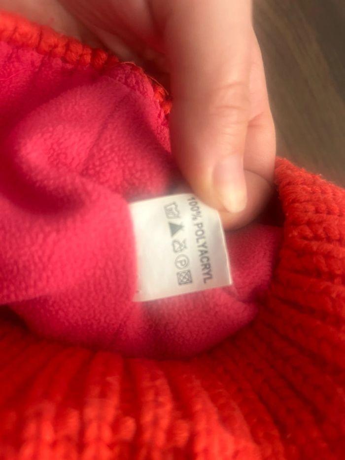 Bonnet chat avec pompons orange rouge - photo numéro 7
