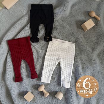 Lot de 3 pantalons en mailles mixtes - T6mois - Kiabi et gemo 