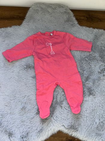 Pyjama fin rose girafe - 1 mois