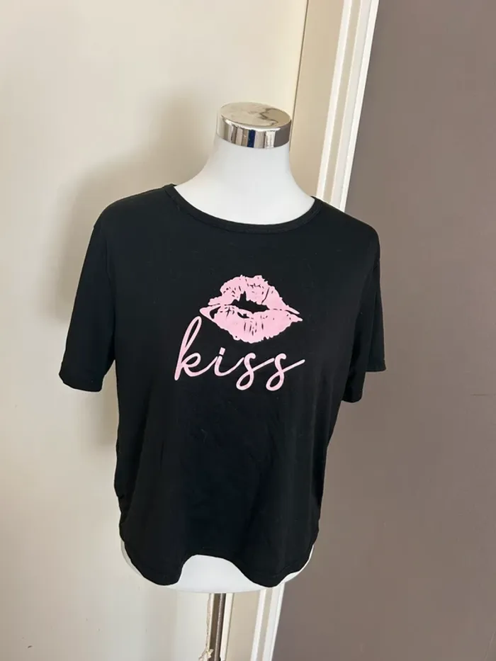 T-shirt haut kiss noir, femme, taille L