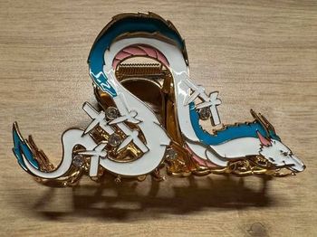 Barrette du Dragon "Haku" de Studio Ghibli en métal dorée/mignonne