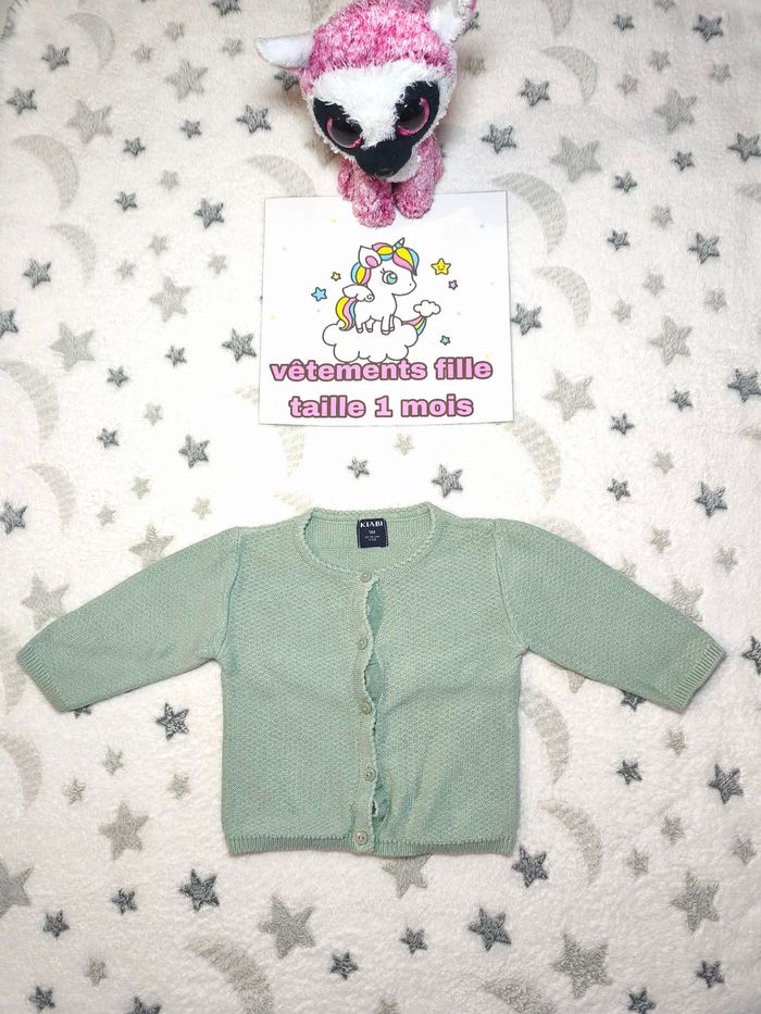 Gilet fille Kiabi - naissance - vert - très bon état