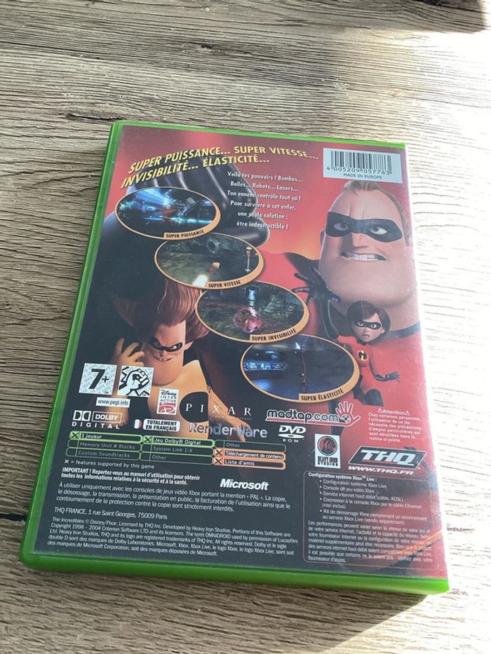 jeu les indestructibles Disney pixar Xbox première génération Microsoft - photo numéro 2