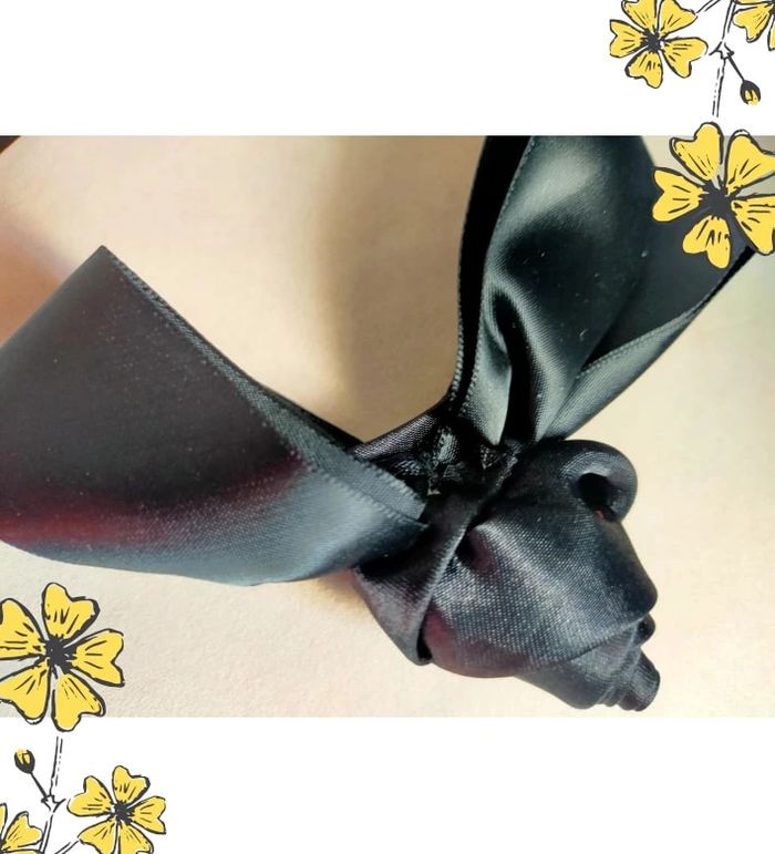 Serre-tête noir élégant avec nœud en satin façon rose – Style chic intemporel - photo numéro 9