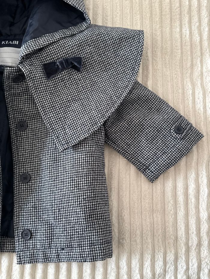Manteau hiver - bleu marine - pattes de poule - fille - Kiabi - 6 mois - très bon état - photo numéro 9