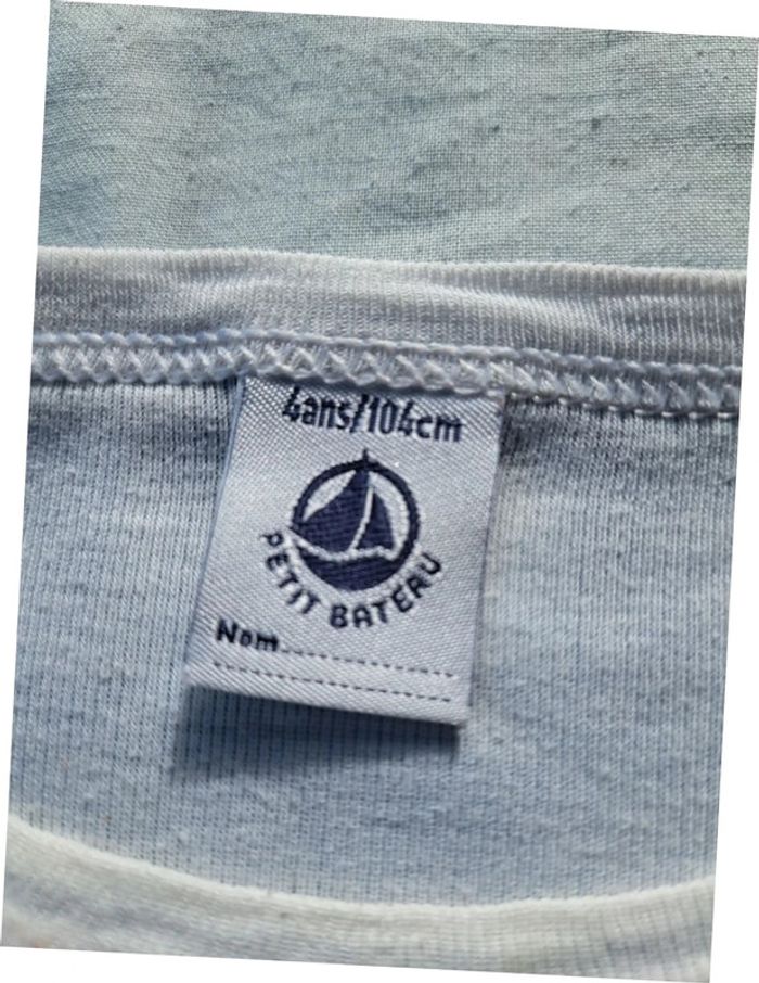 Tshit Manches courtes Petit bateau 4 ans carreau bleu et blanc - photo numéro 2