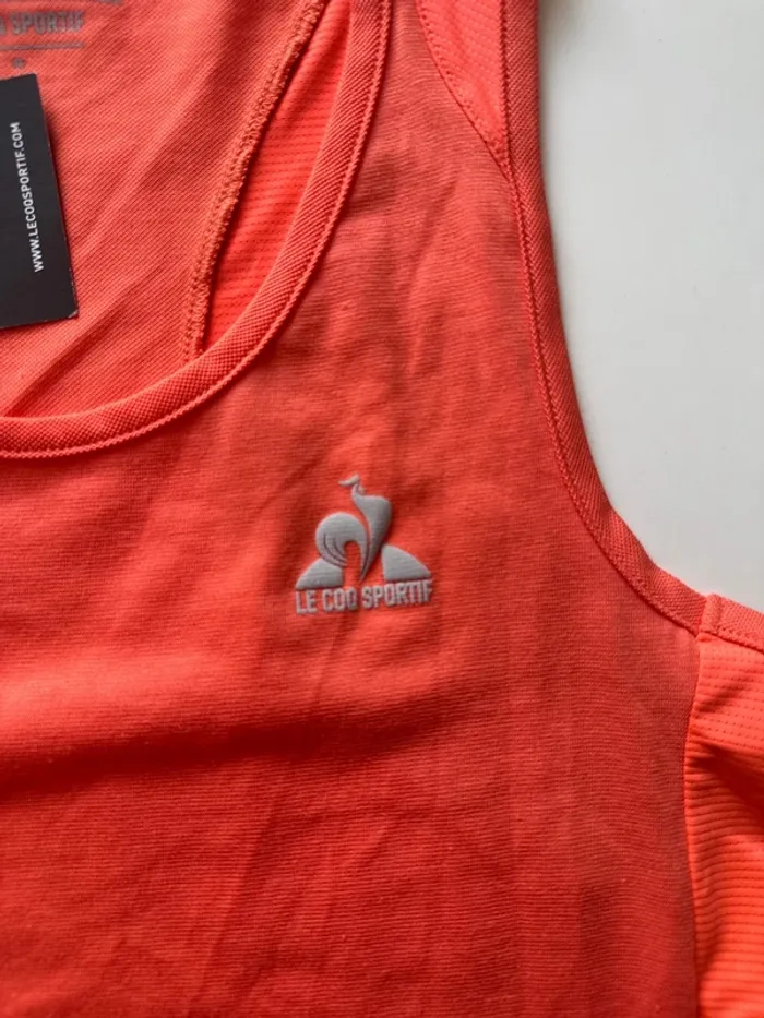 Débardeur Le Coq Sportif Orange – Taille XS – Neuf avec Étiquette - photo numéro 3