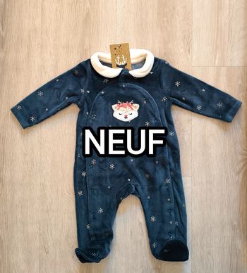 Pyjama de Noël Biche et flocons 3 mois - NEUF