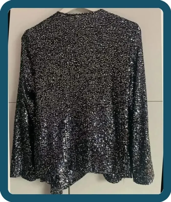 Blouse sequins cache-coeur Zara T/34 - photo numéro 16
