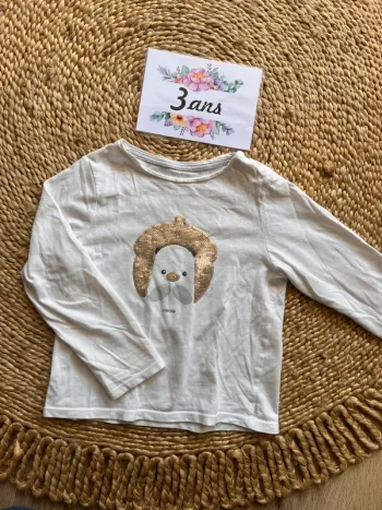 Teeshirt manches longues en coton 3 ans