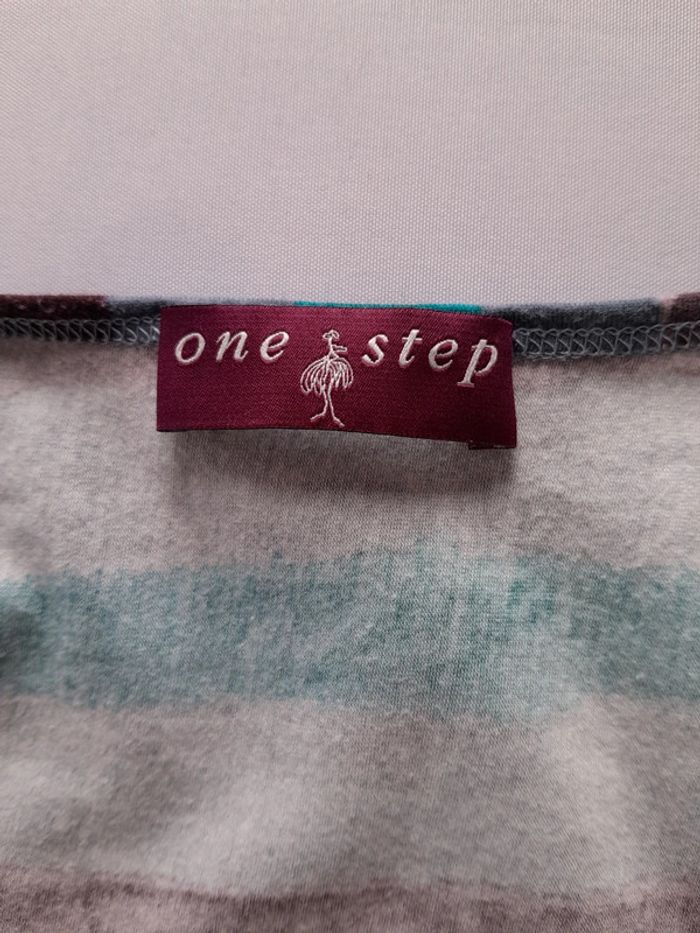 Beau tee shirt long rayé manche longue one step - photo numéro 3