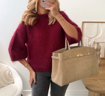 Pull - Bordeaux - Fluffy - Cocooning - Automne