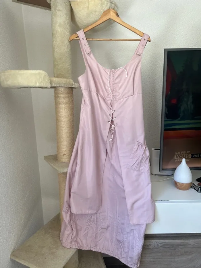 Robe longue rose