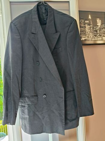Costume croisé noir super 100 laine