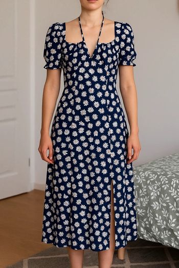 Robe longue à fleurs Mango