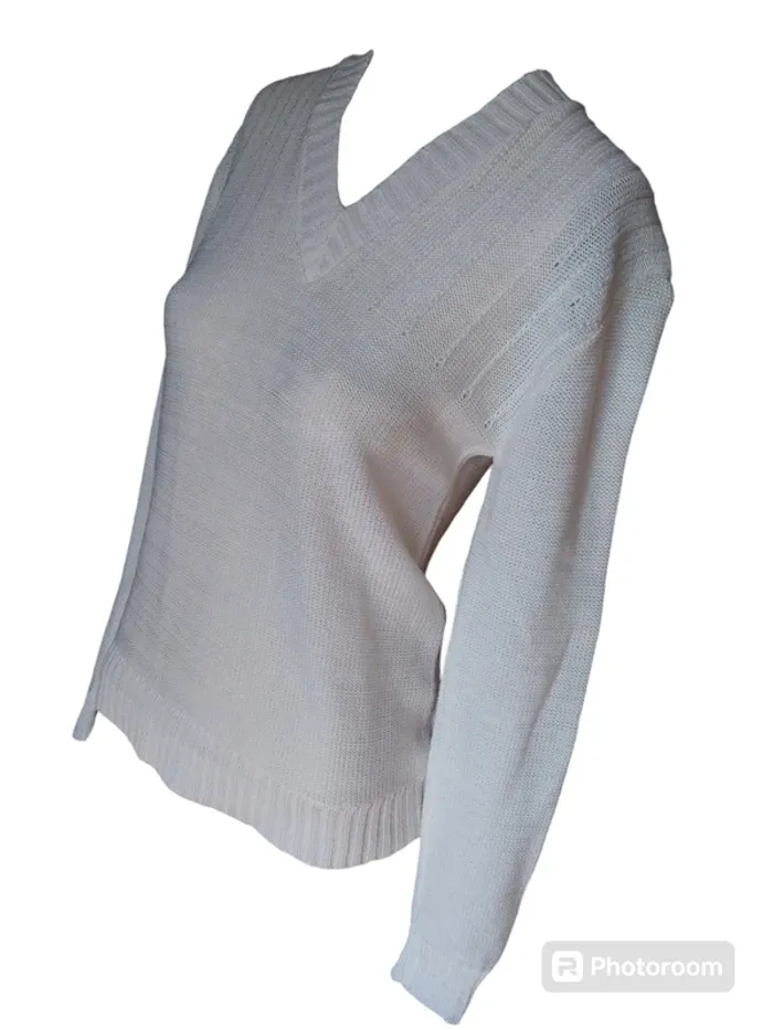 Pull classique basic blanc printemps automne