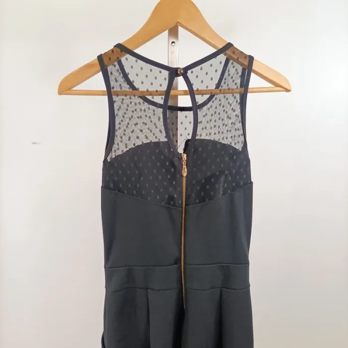 Combinaison noire sans manches chic détail plumetis taille estimée M A1451 - photo numéro 6