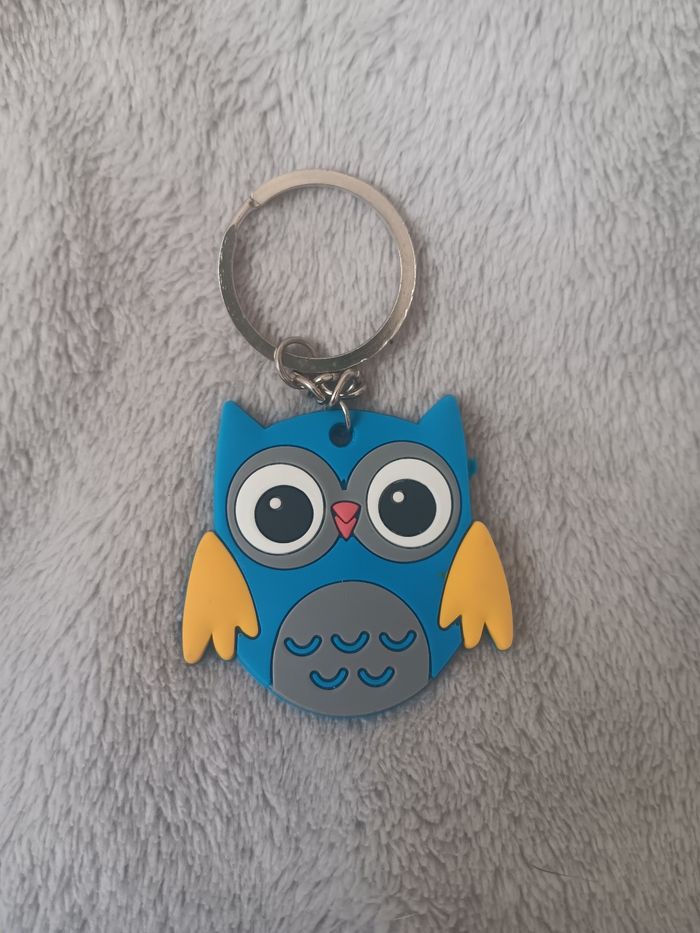 Porte cle hiboux bleu