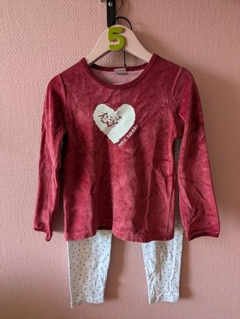 Pyjama coeurs Petit Bateau 5 ans
