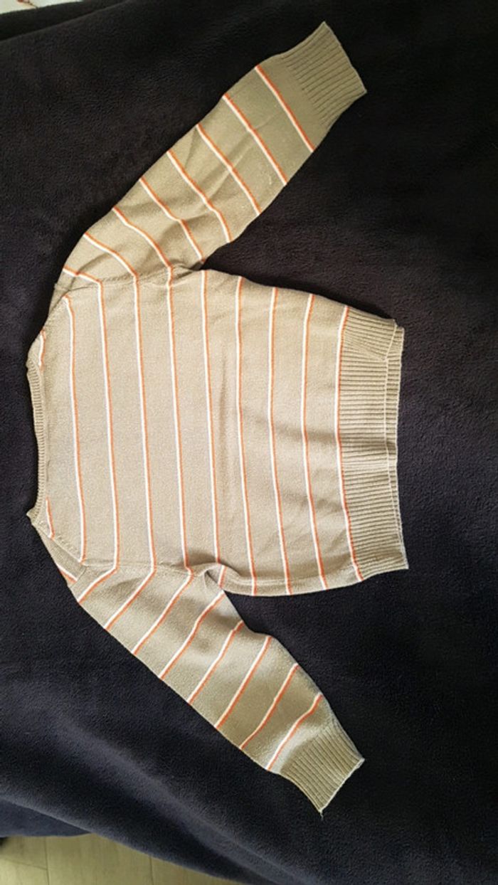 Pull leger okaidi 3 ans marron clair orange et beige - photo numéro 5