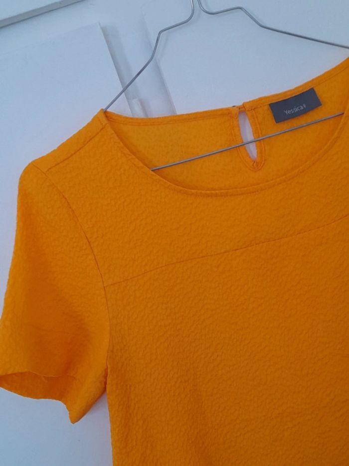 Blouse jaune orangé manches courtes - Yessica C&A - photo numéro 2