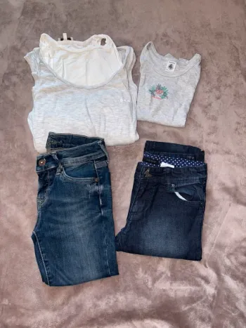 Lot de 4 vêtements fille taille 8 ans en très bon état DKNY Ikks Pepe jeans