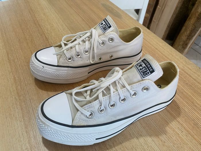 Baskets converse all star blanc crème taille 37,5 - photo numéro 2