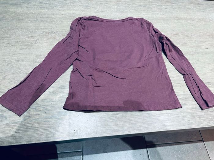 Teeshirt manches longues rose/violet motif fleurs 8 - photo numéro 4