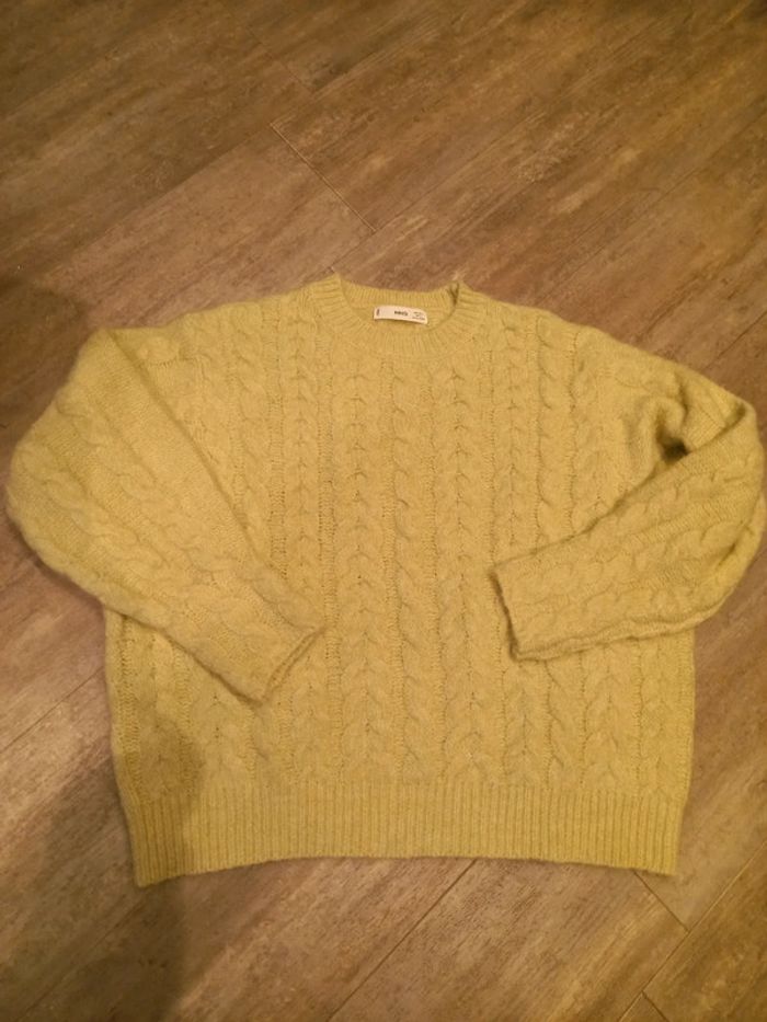 Pull en laine femme L vert pale