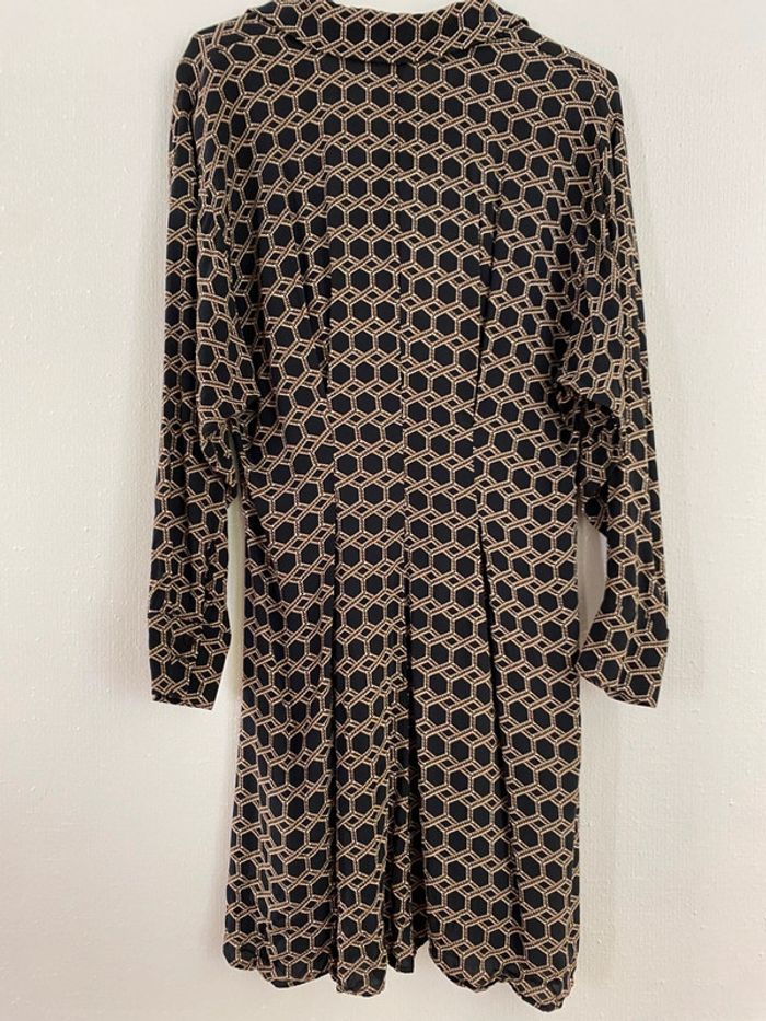 Robe fluide noire et beige Mango taille L - photo numéro 3