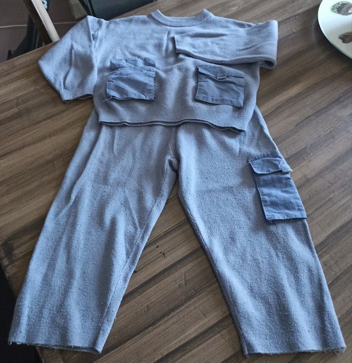 Ensemble Zara Tricot Côtelé Bleu Grisé - Confort & Style pour les 3-4 Ans (98-104 cm) - photo numéro 3