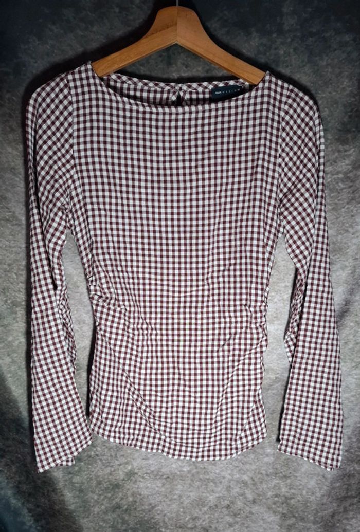 Top vichy marron