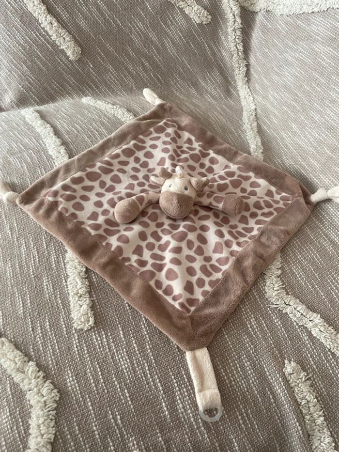 Peluche doudou plat 33cm my Teddy girafe beige marron très bon état