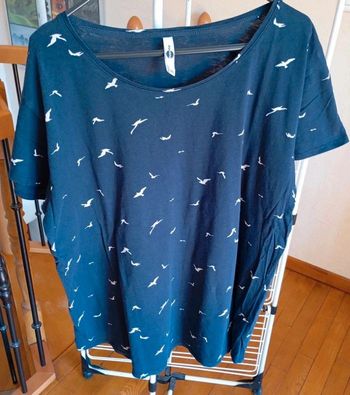 Tee-shirt bleu marine 100% coton