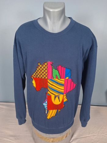 Sweat col rond  / crewneck homme bleu foncé / taille XL full broderie (473)