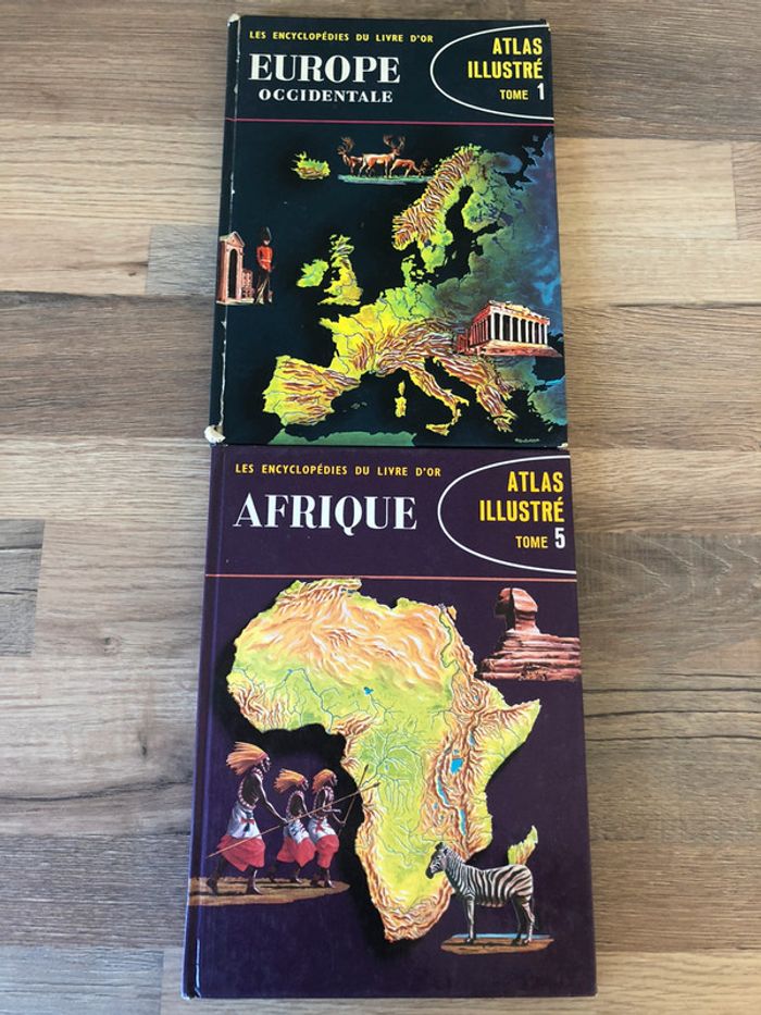 Lot de 2 atlas Europe occidentale et Afrique