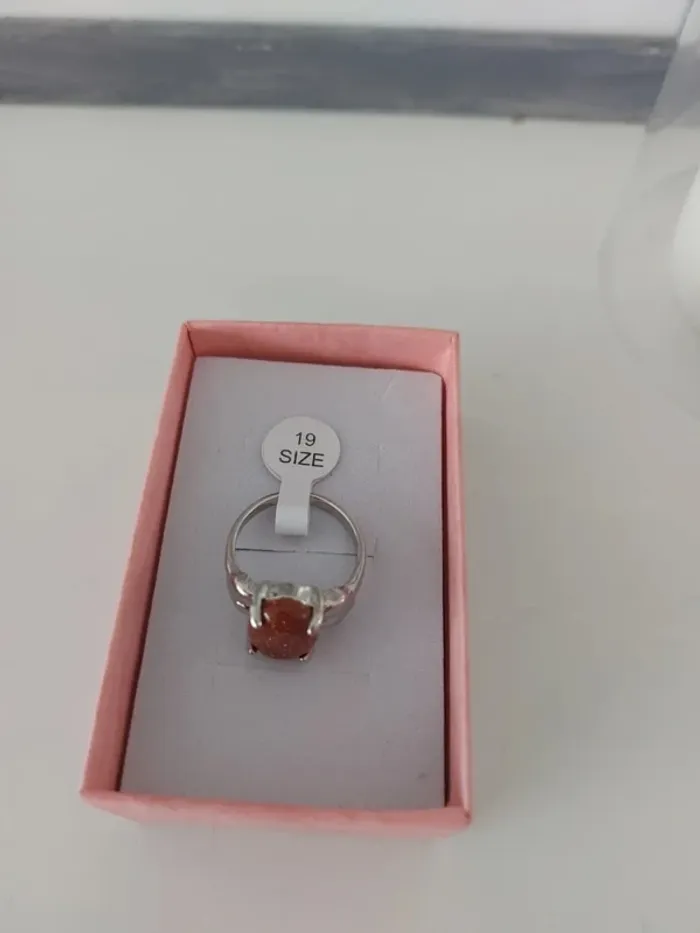 🦊 Magnifique bague acier inoxydable pierre naturelle marron - photo numéro 5