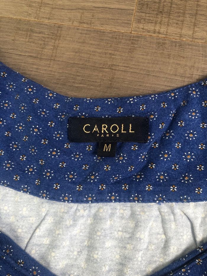 T shirt ample manches 3/4 Caroll taille M bleu imprimé - photo numéro 2