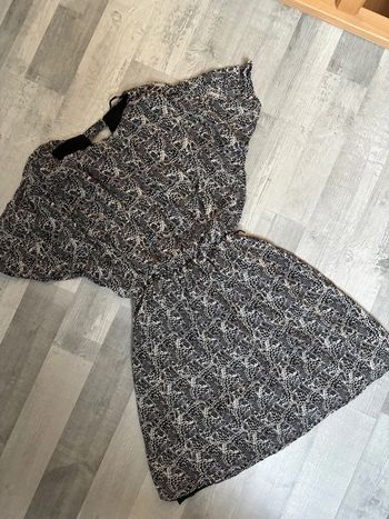 Robe fluide cintrée Mango - Taille S - Motif papillons noir et blanc