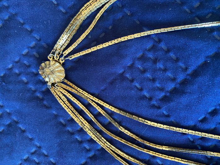 Collier fantaisie doré 5 rangs - photo numéro 3