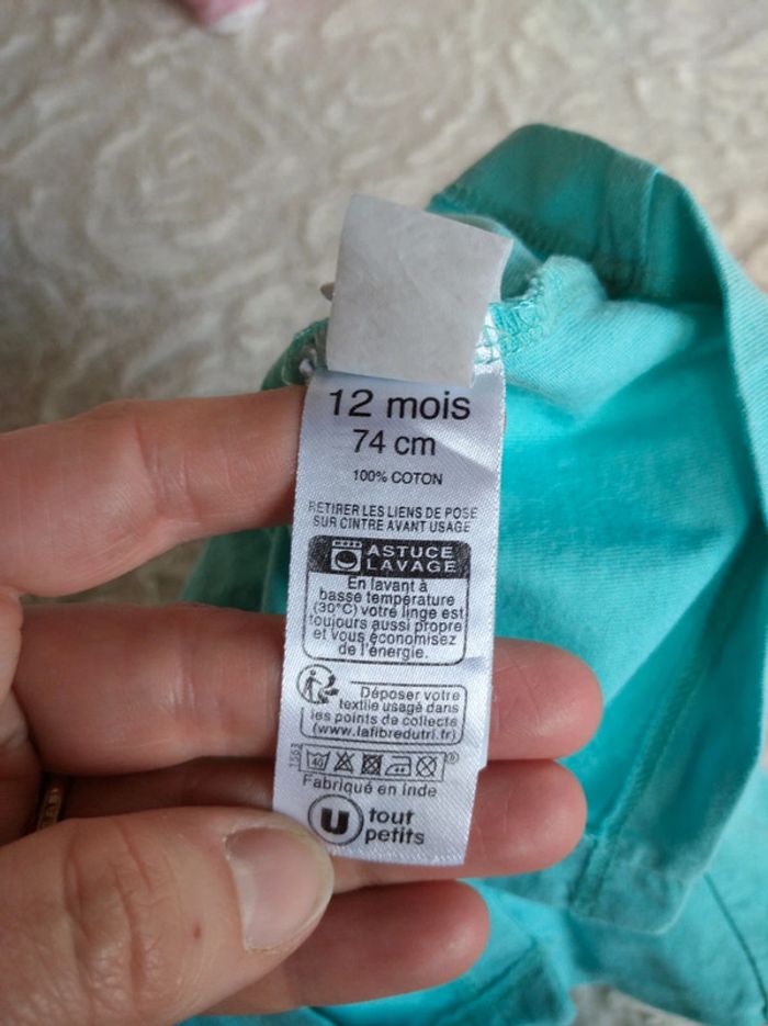 Tee shirt chemise manches courtes Fille 12 mois Jolie féline Panthère léopard 100% coton - photo numéro 8