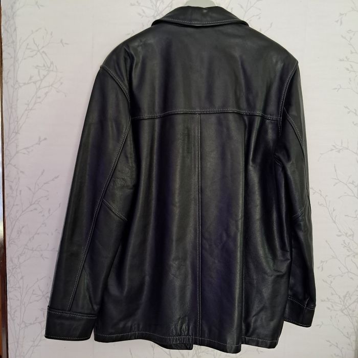 Veste noire en cuir homme - photo numéro 2