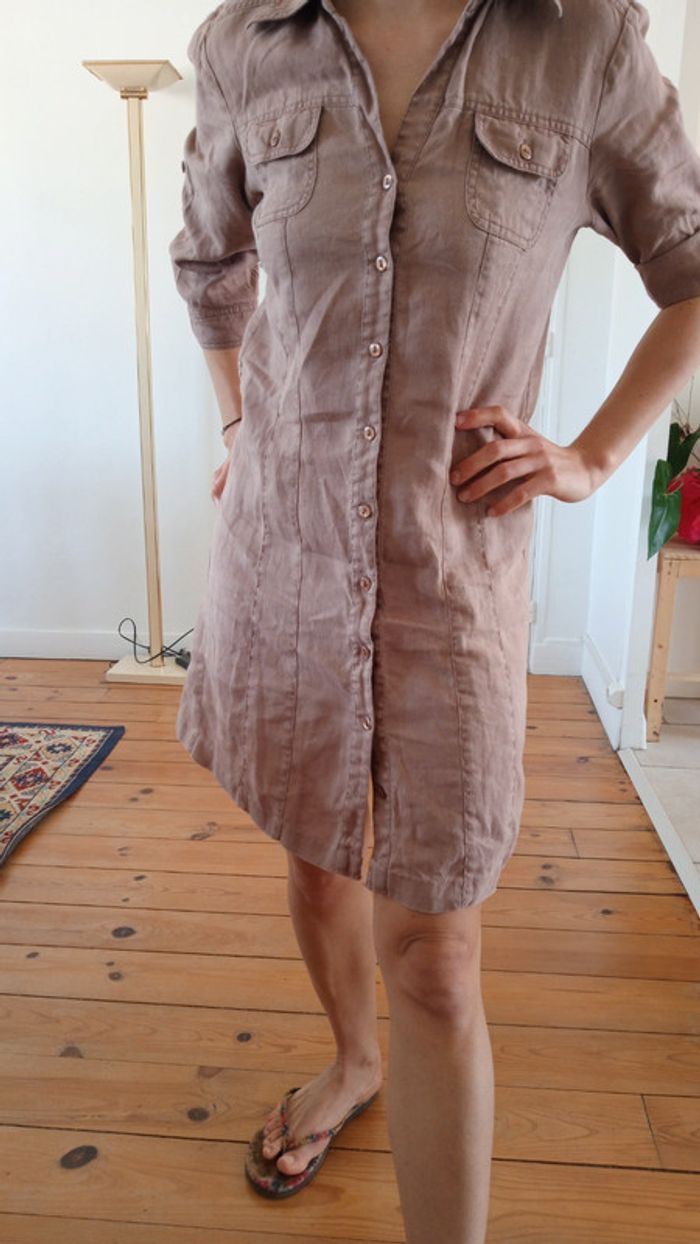 Robe boutonnée lin - photo numéro 8