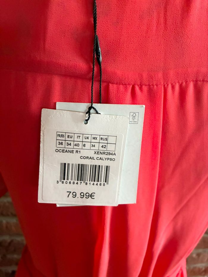 Robe longue unie corail - Naf Naf n e u ve - photo numéro 5