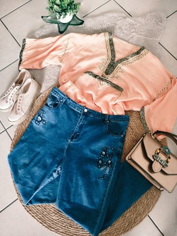 Jean 👖 brodé élastique Toscane